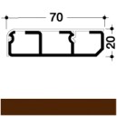 Plinthe SL maron 20 x 70 mm, 2 cloisons/2m