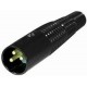 Fiche mâle XLR 3 pôles noire