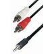 Câble 2x cinch stéréo / 1x jack 3.5 mm 5 m A 49-5L