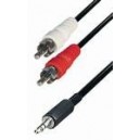 Câble 2x cinch stéréo / 1x jack 3.5 mm 10 m A 49-10L
