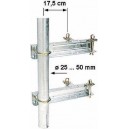 Fixation double pour cheminée galvanisée